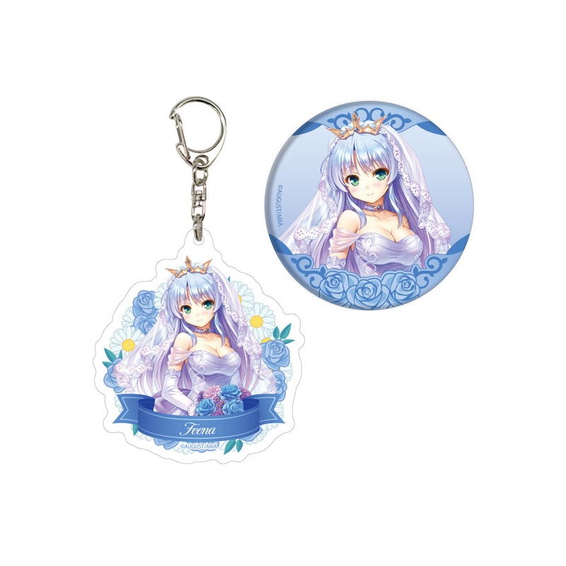 Yoake Mae yori Ruriiro na A3 Acrylic Key Chain & Can Badge Set 01 Feena Fam Earthlight Wedding Dress Ver. (Original Illustration)