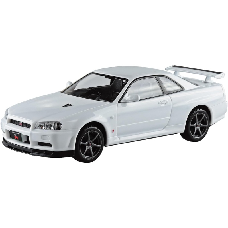 Aoshima 1/32 Easy Plus Snap Kit 12-WH Nissan R34 Skyline GT-R White