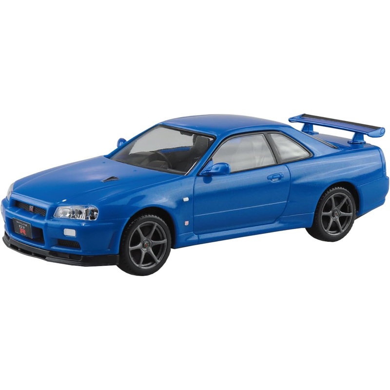 Aoshima 1/32 RakuPla Snap Kit No.12-BB Nissan R34 Skyline GT-R Bayside Blue