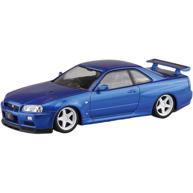 Aoshima Nissan R34 Skyline GT-R Custom Wheels (Bayside Blue)