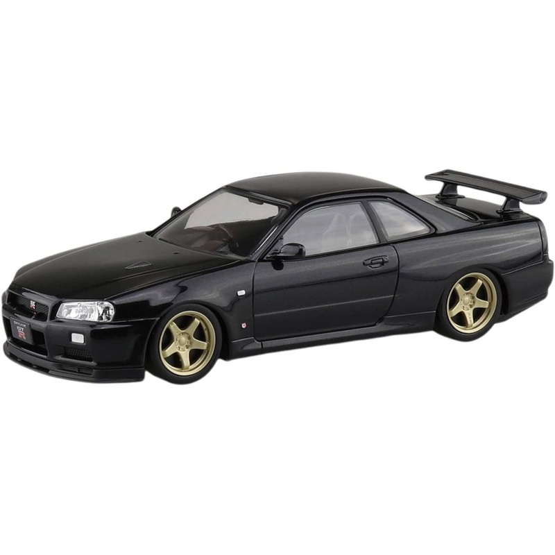 Aoshima Nissan R34 Skyline GT-R Custom Wheels (Black Pearl)