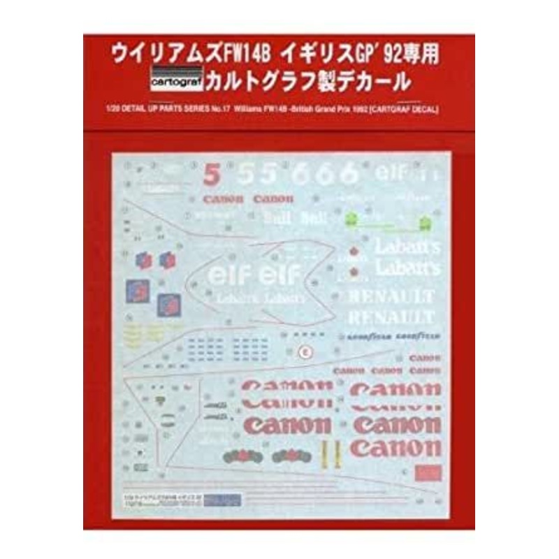 Fujimi Cartgraf Decal for Williams FW14B