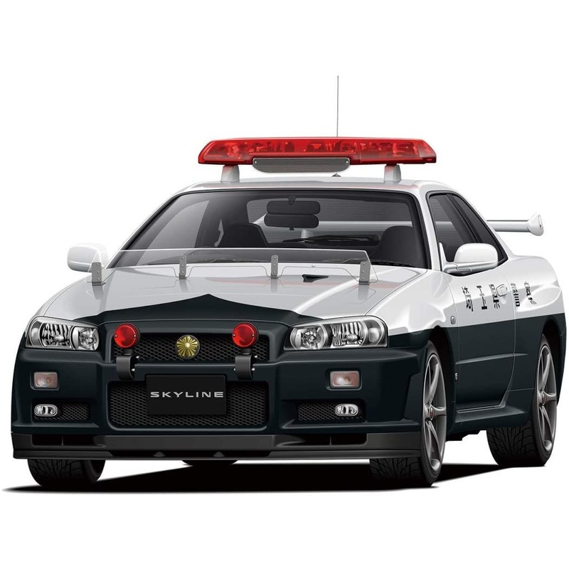 Aoshima Nissan BNR34 Skyline GT-R Police Car `99