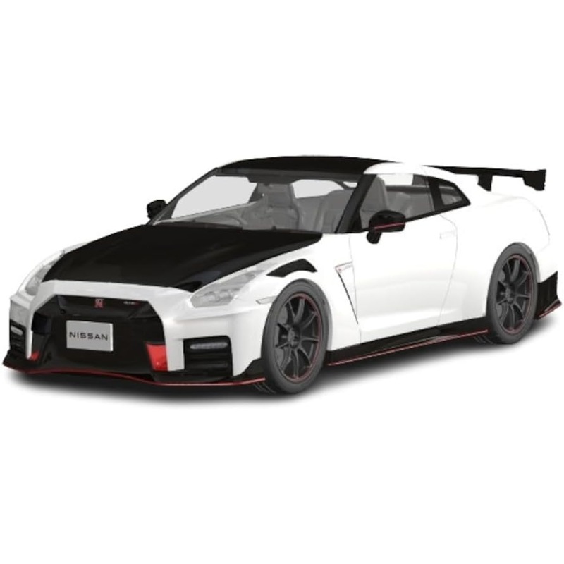 Aoshima 065921 1/24 Raku Plastic Snap Car Series No.02-BW R35 NISSAN GT-R NISMO Special Edition 2022 Brilliant White Pearl
