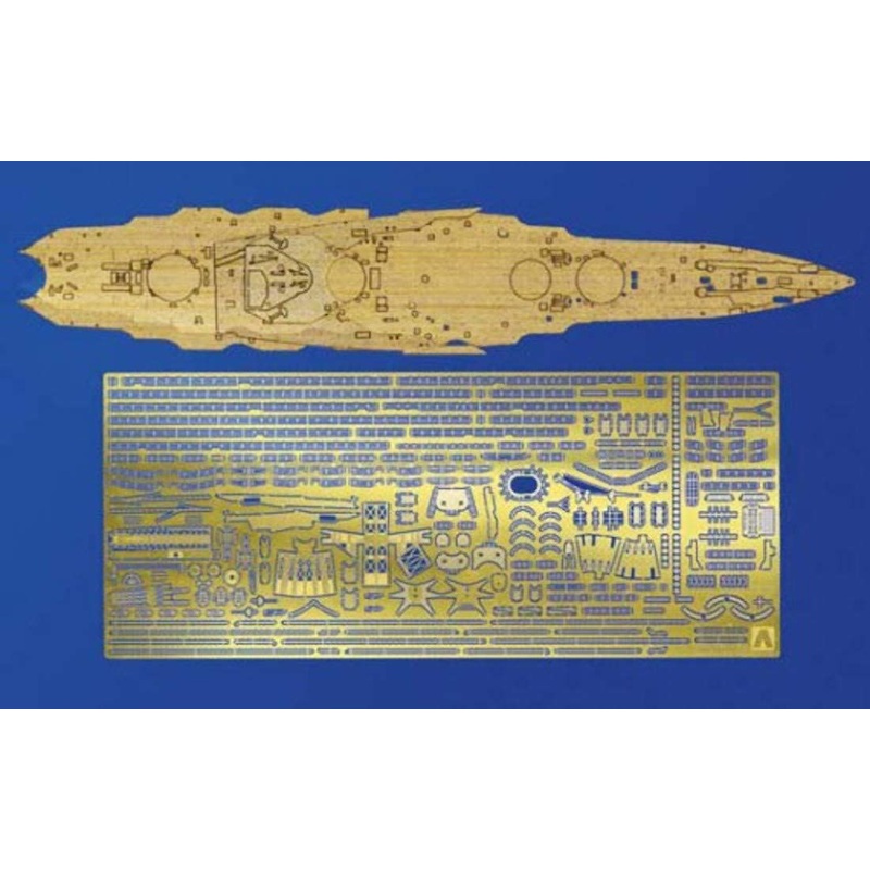 Aoshima IJN Battleship Yamashiro 1944 Retake Deck Sheet & Photo-Etched P (Damage box)