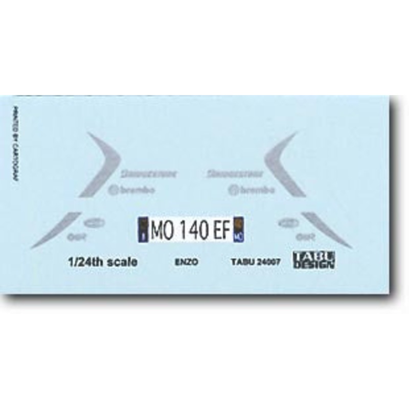 Tabu Design TABU24007 1/24 Enzo Ferrari Fiorano Test Decal