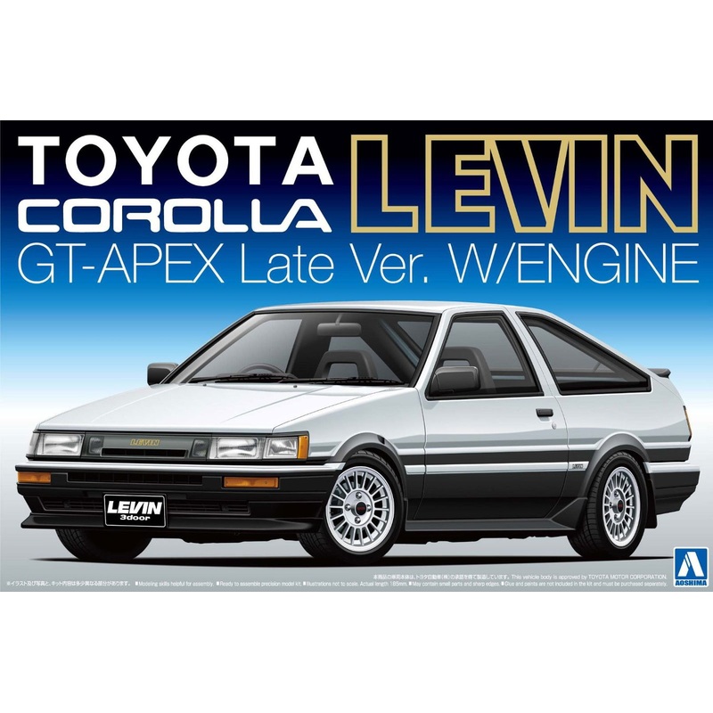 Aoshima AE86 Corolla Levin GT-APEX Late Type w/Engine 1/24