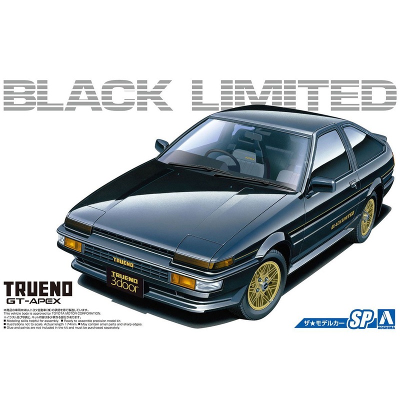 Aoshima 1/24 Toyota AE86 Sprinter Trueno GT-APEX Black Limited `86
