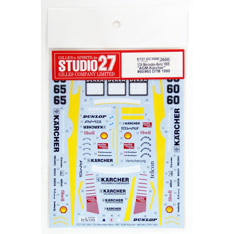Studio27 DC1006 1/24 Mercedes-Benz 190E Karcher Decal
