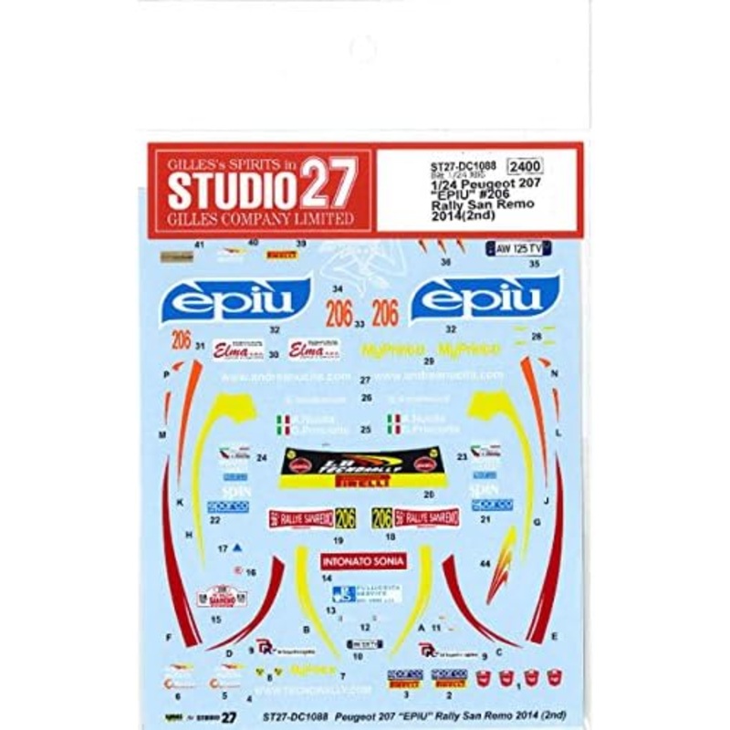 Studio27 DC1088 1/24 Peugeot 207 EPIU