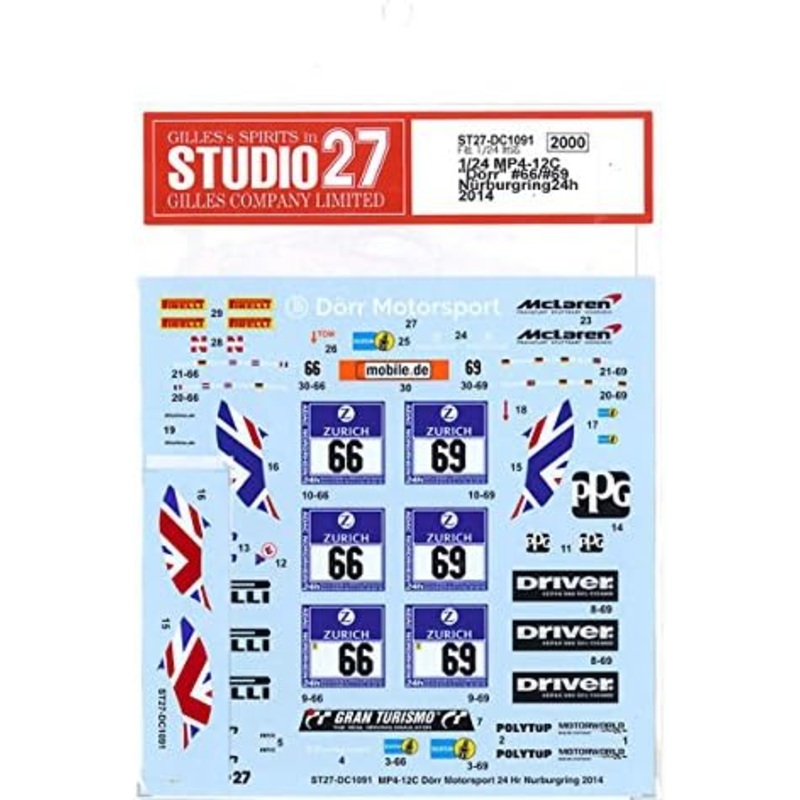 Studio27 DC1091 1/24 MP4-12 Dorr #66/#69