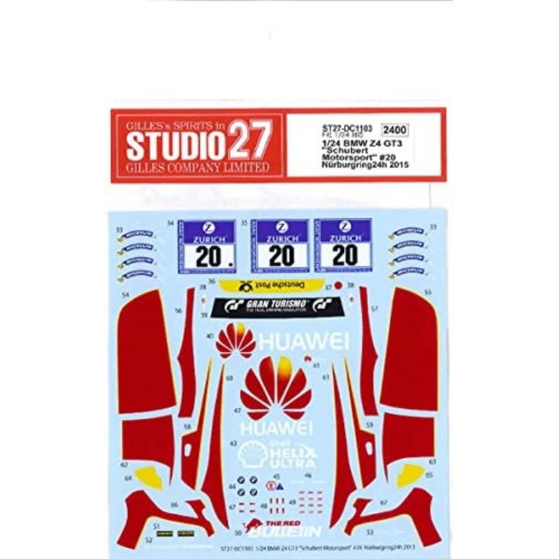 Studio27 DC1103 1/24 BMW Z4 GT3 Schubert Motorsport #20