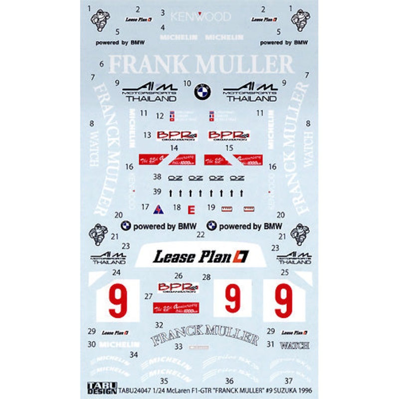 Tabu Design 24047 1/24 McLaren F1-GTR "FRANK MULLER"