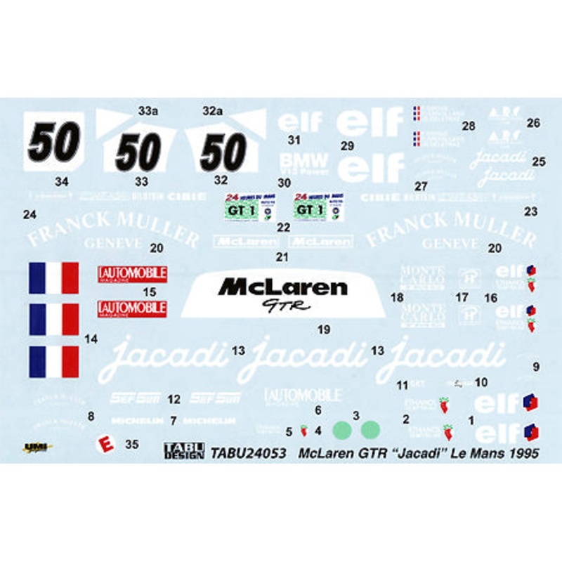 Tabu Design 24053 1/24 McLaren F1-GTR "Jacadi"