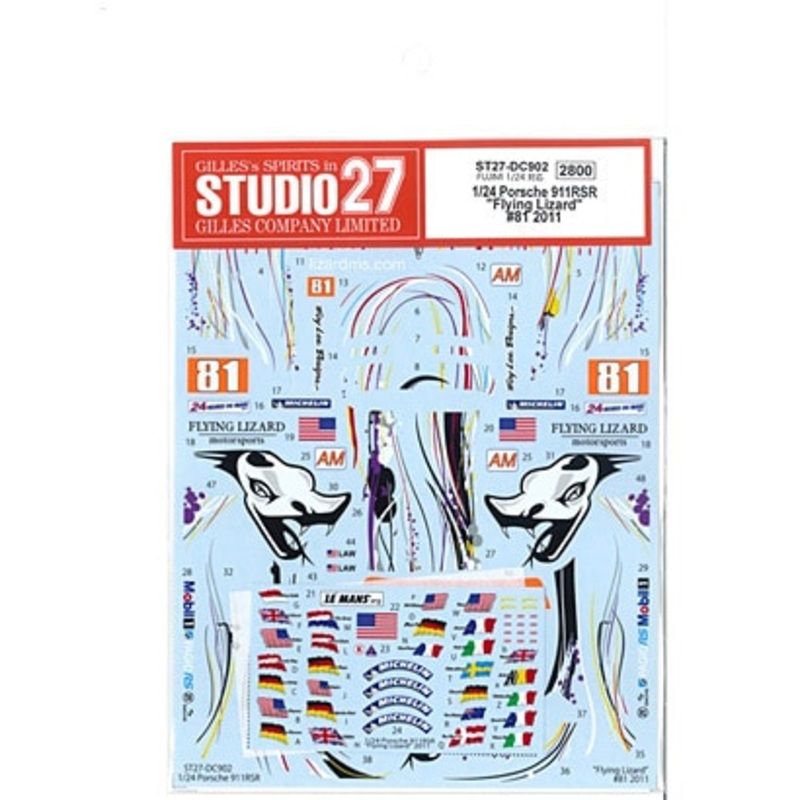 Studio27 DC902 1/24 Porsche 911 RSR 'Flying Lizard' #81 2011 Decal
