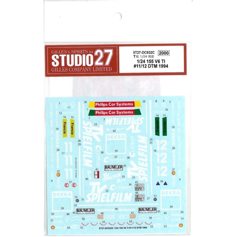 Studio27 DC932C 1/24 155V6 TI #11/12 DTM 1994 Original Decal