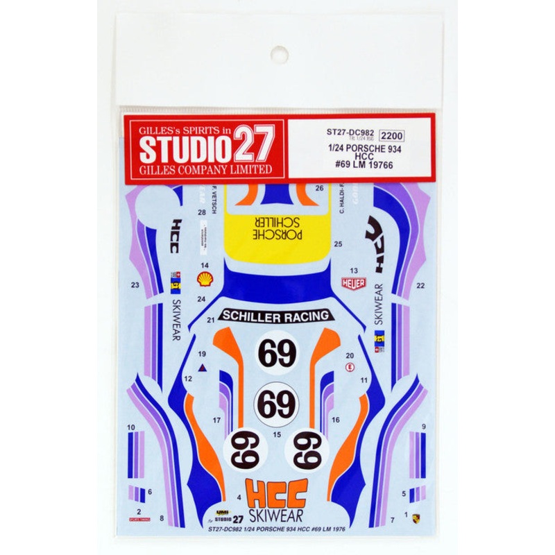 Studio27 DC982 1/24 PORSCHE934 HCC #69 LM 1976 Decal